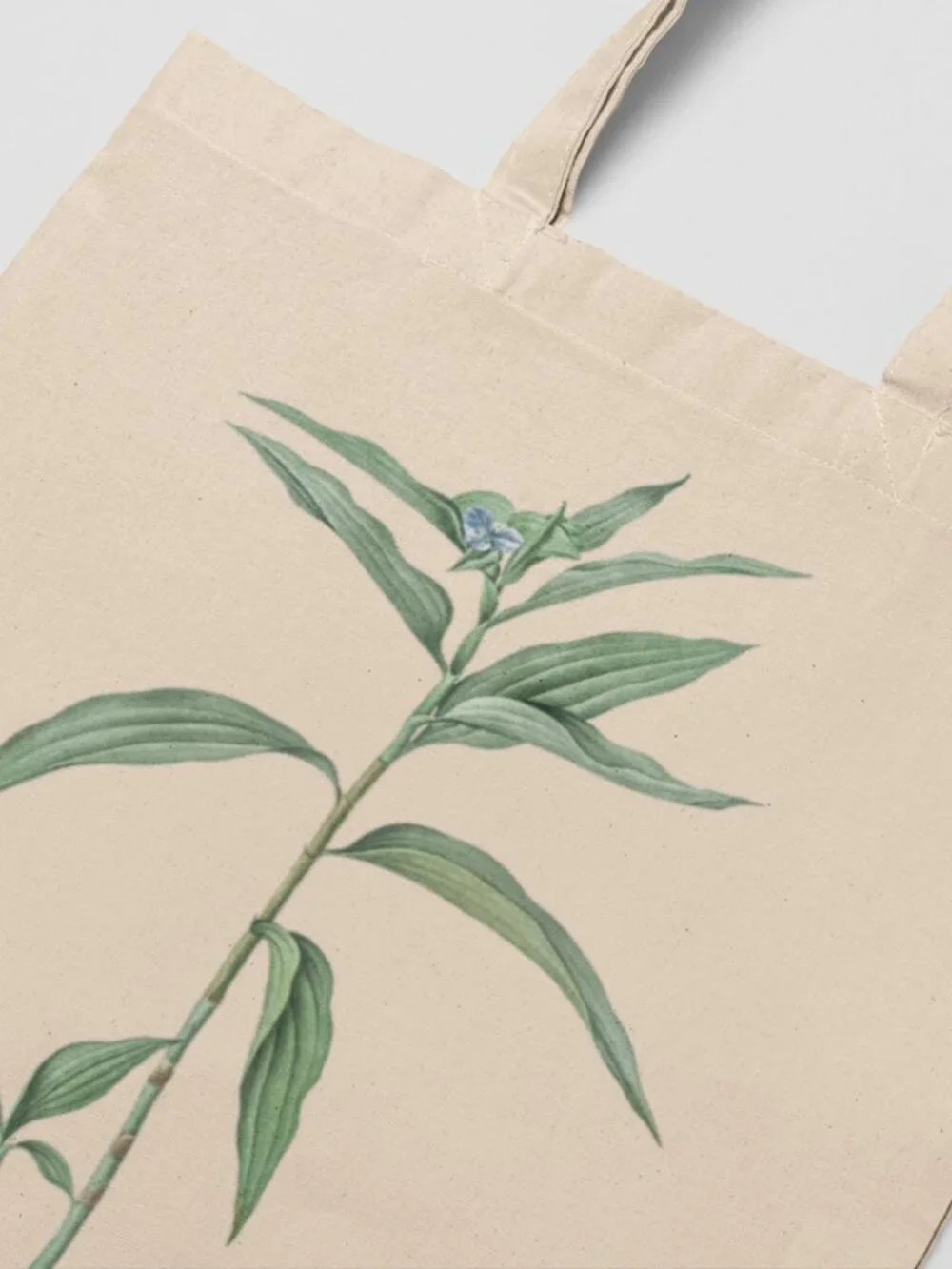 Dayflower Vintage Floral Print Graphic Canvas Tote Bag